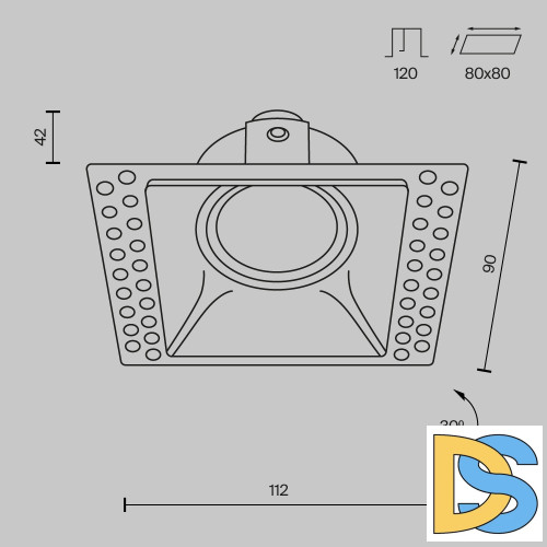 Встраиваемый светильник Maytoni Dot DL042-01-SQ-W