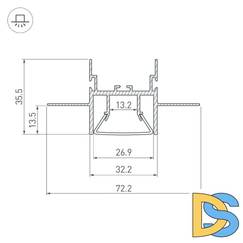 Алюминиевый профиль Arlight FOLED-CEIL-CENTER-3000 044853