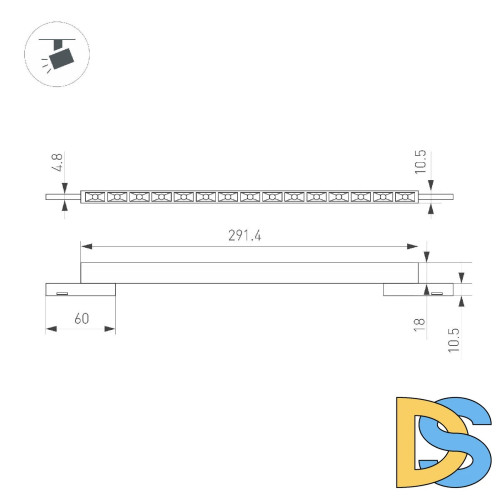 Трековый магнитный светильник Arlight MAG-MICROCOSM-LASER-L300-15W Day4000 (BK, 30 deg, 24V) 043276