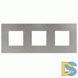 Рамка 3 поста (6 модулей) ABB Zenit Сталь