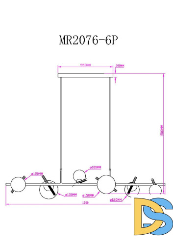 Подвесная люстра Myfar Francis MR2076-6P