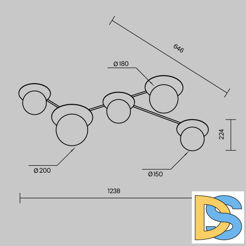 Потолочная люстра Maytoni Star sky MOD291CL-05BS1