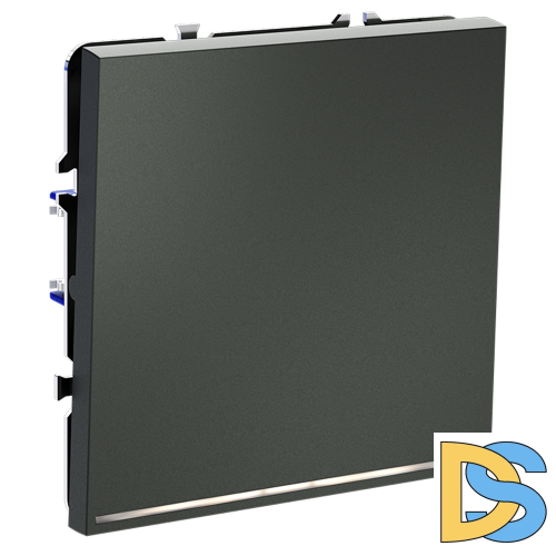 Выключатель встраиваемый VOLTUM S70 одноклавишный с подсветкой 10А, (титан)