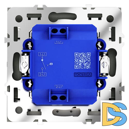 Выключатель встраиваемый VOLTUM S70 одноклавишный с подсветкой 10А, (титан)