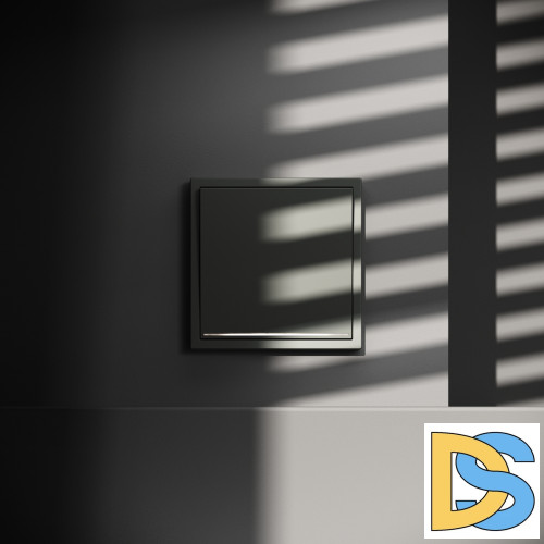 Выключатель встраиваемый VOLTUM S70 одноклавишный с подсветкой 10А, (титан)