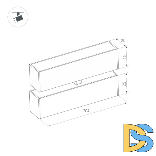 Трековый светильник Arlight Mag-Flat-Fold-25-S200-6W Day4000 034234