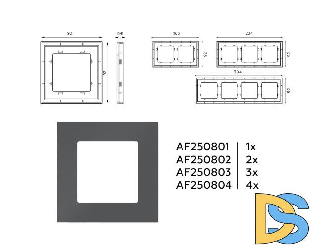 Рамка одноместная Ambrella Volt Qubi AF250801