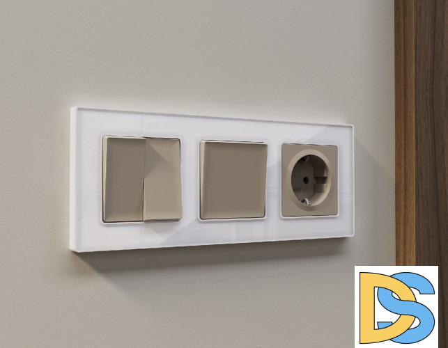 Лицевая панель для розетки с/з Ambrella Volt Alfa AP3660