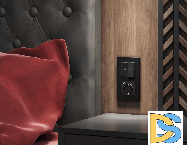 Лицевая панель для розетки с/з со шторками 2USB A+C Ambrella Volt Alfa AP8100