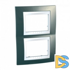 Рамка 2-ая (двойная) вертикальная, Шампань/Белый, серия Unica, Schneider Electric