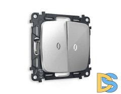 Комплект механизма 2-кл проходного выключателя с подсветкой Ambrella Volt Omega MO404035