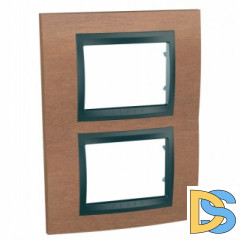 Рамка 2-ая (двойная) вертикальная, Дерево Вишня/Графит, серия UNICA TOP/CLASS, Schneider Electric