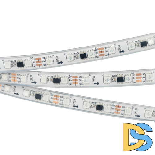 Светодиодная лента герметичная Arlight SPI-PFS-B60-12mm 12V RGB-PX3 (14.4W/m, IP67, 5060, 5m) 026155(3)