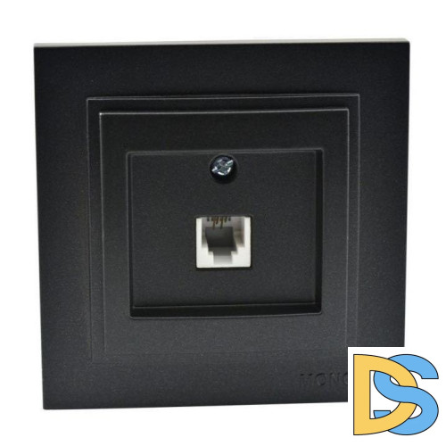 Розетка телефонная Rj45 Cat3 Mono Electric Despina графит 102-202005-124