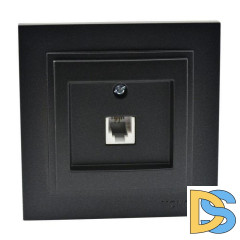 Розетка телефонная Rj45 Cat3 Mono Electric Despina графит 102-202005-124