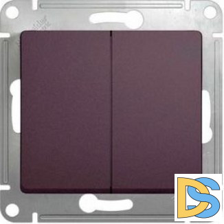 Выключатель 2-клавишный, Сиреневый туман, серия Glossa, Schneider Electric