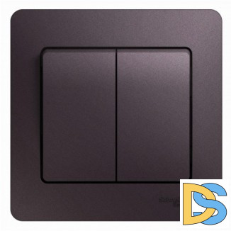 Выключатель 2-клавишный, Сиреневый туман, серия Glossa, Schneider Electric