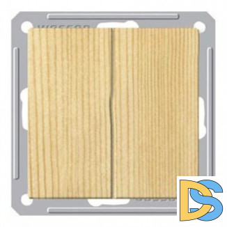 Выключатель 2-клавишный проходной (с двух мест), Сосна (пластик), серия Wessen 59, Schneider Electric