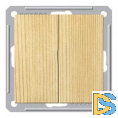 Выключатель 2-клавишный проходной (с двух мест), Сосна (пластик), серия Wessen 59, Schneider Electric