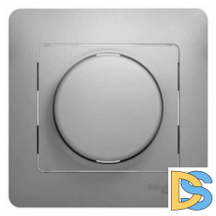 Диммер поворотно-нажимной, 315Вт LED универсальный, Алюминий, серия Glossa, Schneider Electric