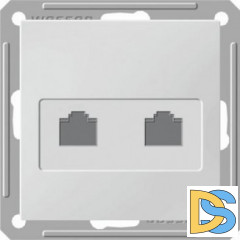 Розетка телефонная 2-ая 4 контакта, RJ-11, Белый, серия Wessen 59, Schneider Electric