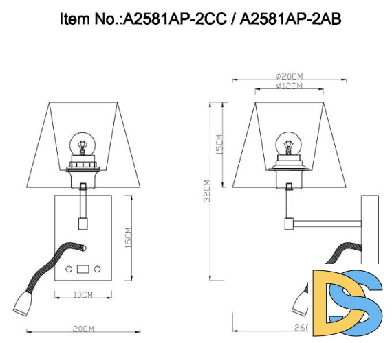 Бра Arte Lamp ELBA A2581AP-2CC
