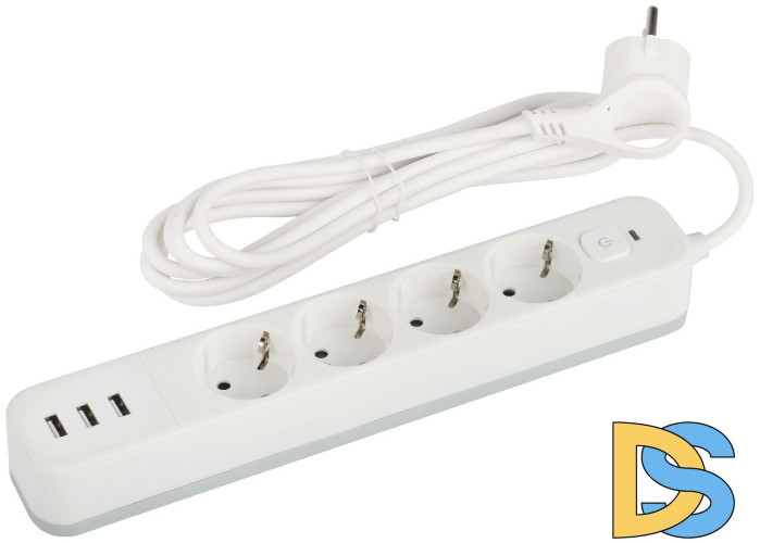 Сетевой фильтр Эра USF-4es-1,5m-3xUSBA-W Б0059567