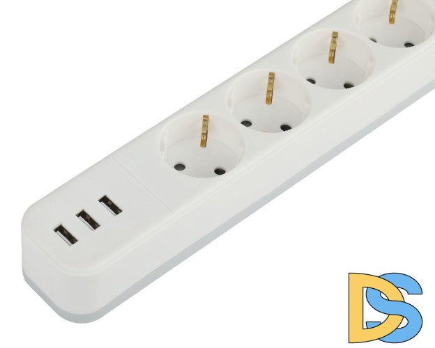 Сетевой фильтр Эра USF-4es-1,5m-3xUSBA-W Б0059567