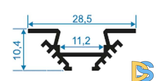 Профиль угловой накладной Apeyron ширина ленты до 10мм 08-07-01Ч