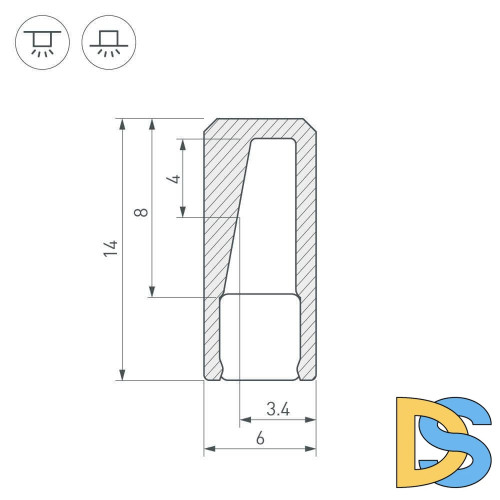 Профиль с экраном Arlight ALU-NANO-6-2000 ANOD+SILICONE 021940