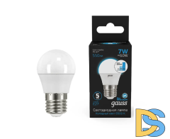 Лампа светодиодная Gauss E27 6,5W 6500K матовая 105102307