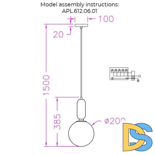 Подвесной светильник Aployt Aniela APL.612.06.01