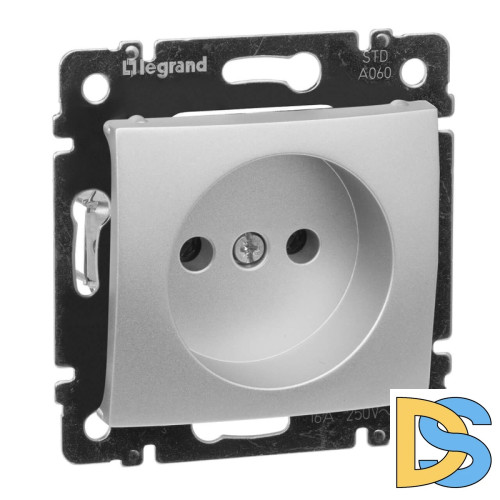 Розетка 2К Legrand Valena 16A 250V б/з винтовой зажим алюминий 770116