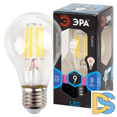 Лампа светодиодная Эра E27 9W 4000K F-LED A60-9W-840-E27 Б0043434
