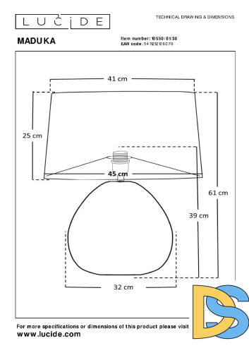 Настольная лампа Lucide Maduka 10550/81/30