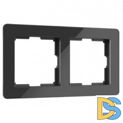 Рамка на 2 поста Acrylic черный W0022708