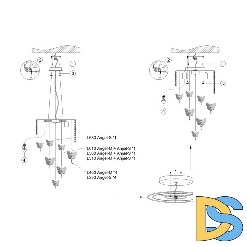 Каскадная люстра Favourite Fairies 1165-4PC