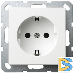 Розетка SHUKO Jasmart с защитными шторками 16A 250V 2P+T белый глянцевый G5501W