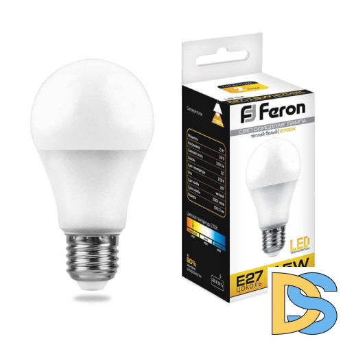 Лампа светодиодная Feron E27 15W 2700K Шар Матовая LB-94 25628