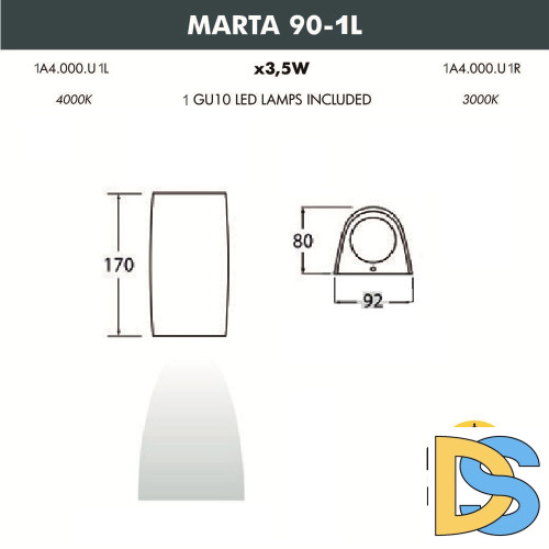 Фасадный светильник Fumagalli Marta 1A4.000.000.AXU1L
