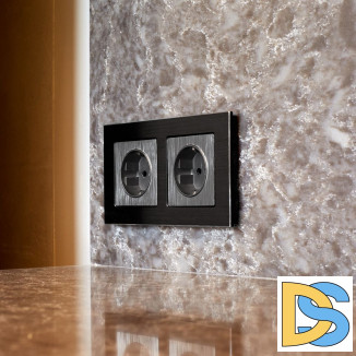 Рамка на 2 поста (черный алюминий) W0021708