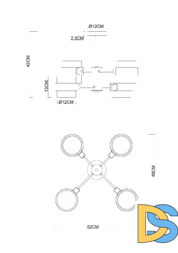 Люстра на штанге Arte Lamp Carlo A8205SP-4BK