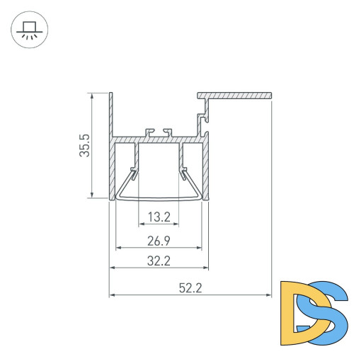 Алюминиевый профиль Arlight FOLED-CEIL-SIDE-3000 044856