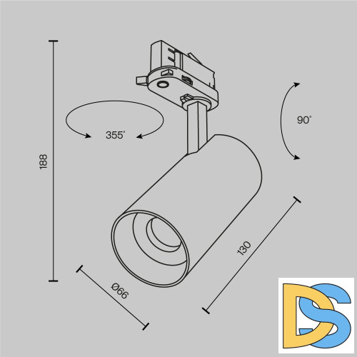 Трековый трехфазный светильник Maytoni Focus Led TR197-3-20WCCT-M-B