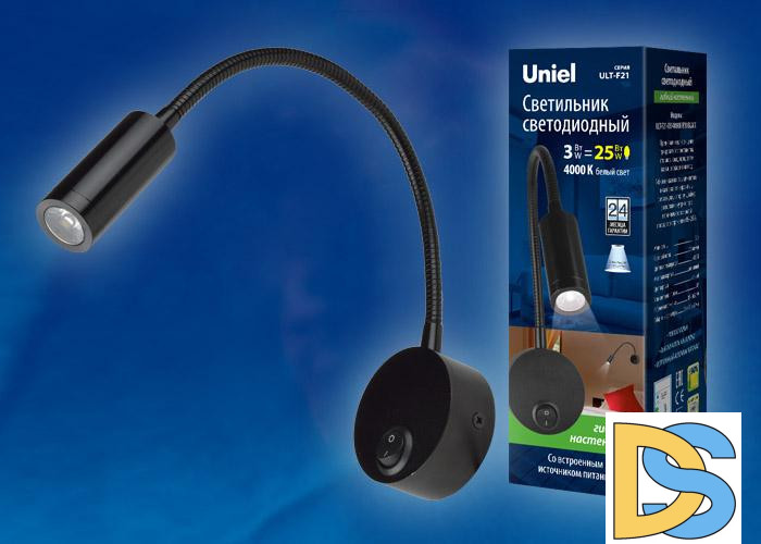 Бра (UL-00004176) Uniel ULT-F21-3W/4000K IP20 Black
