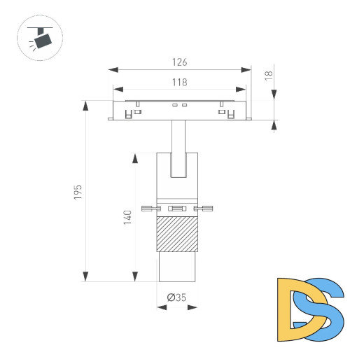 Трековый магнитный светильник Arlight MAG-ORIENT-SPOT-CROP-ZOOM-TC-R35-6W Day4000 (BK, 19-29 deg, 48V) 045066