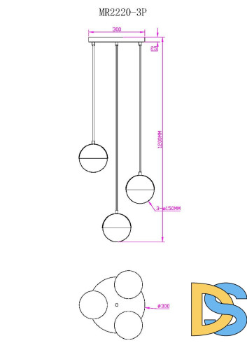 Подвесная люстра Myfar Loreen MR2220-3P