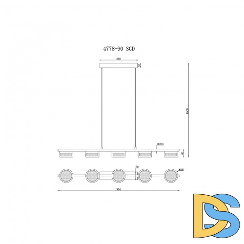 Подвесная люстра iLedex Link 4778-90 MBK+SGD