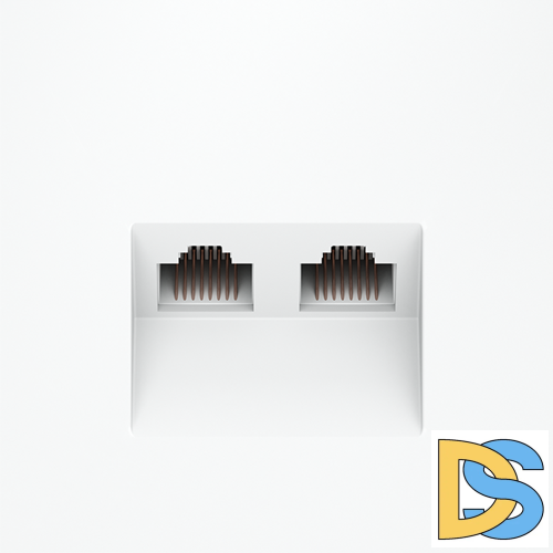 Розетка компьютерная встраиваемая VOLTUM S70 двойная RJ45+RJ45 кат.6, (белый матовый)