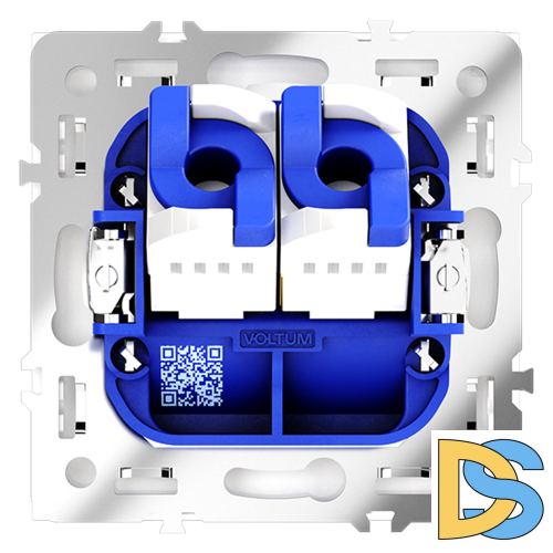 Розетка компьютерная встраиваемая VOLTUM S70 двойная RJ45+RJ45 кат.6, (белый матовый)